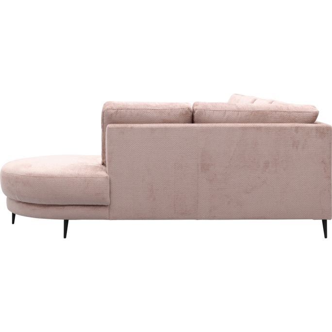 Bank Soof hoekziteiland rond links + 2,5 zits zonder arm + longchair rond arm rechts