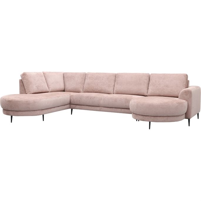 Bank Soof hoekziteiland rond links + 2,5-zits zonder arm + longchair rond arm rechts