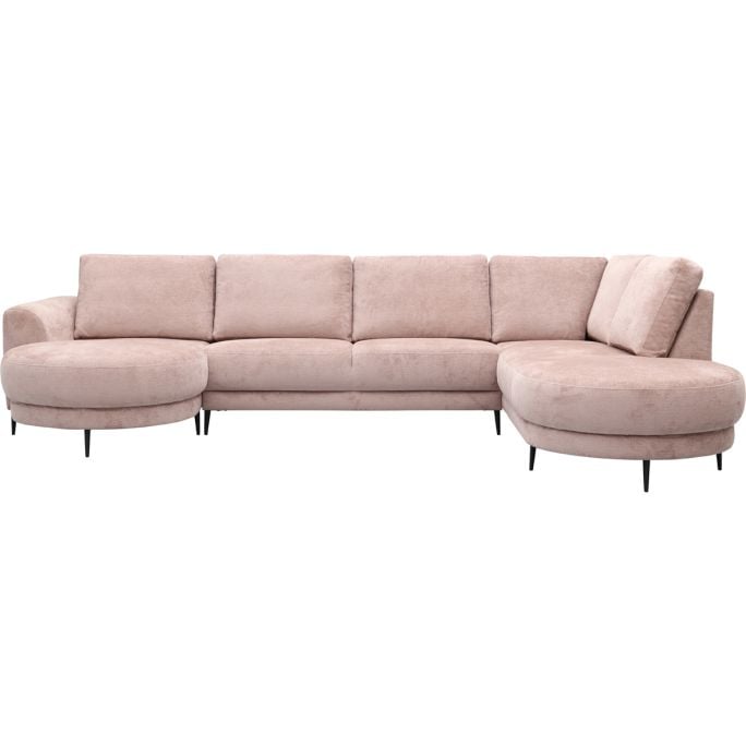 Bank Soof hoekziteiland rond links + 2,5-zits zonder arm + longchair rond arm rechts