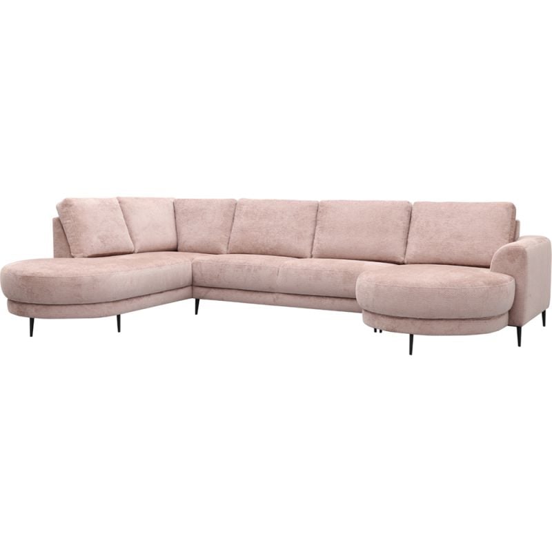 Bank Soof hoekziteiland rond links + 2,5-zits zonder arm + longchair rond arm rechts