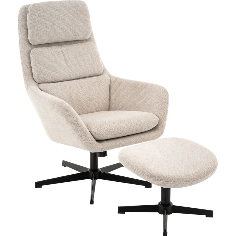 Fauteuil met hocker Kai