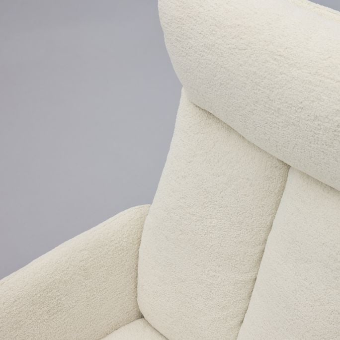 Draaifauteuil Viktor met voetenbank in stof Boogie