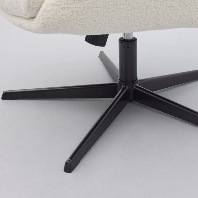 Draaifauteuil Viktor met voetenbank in stof Boogie