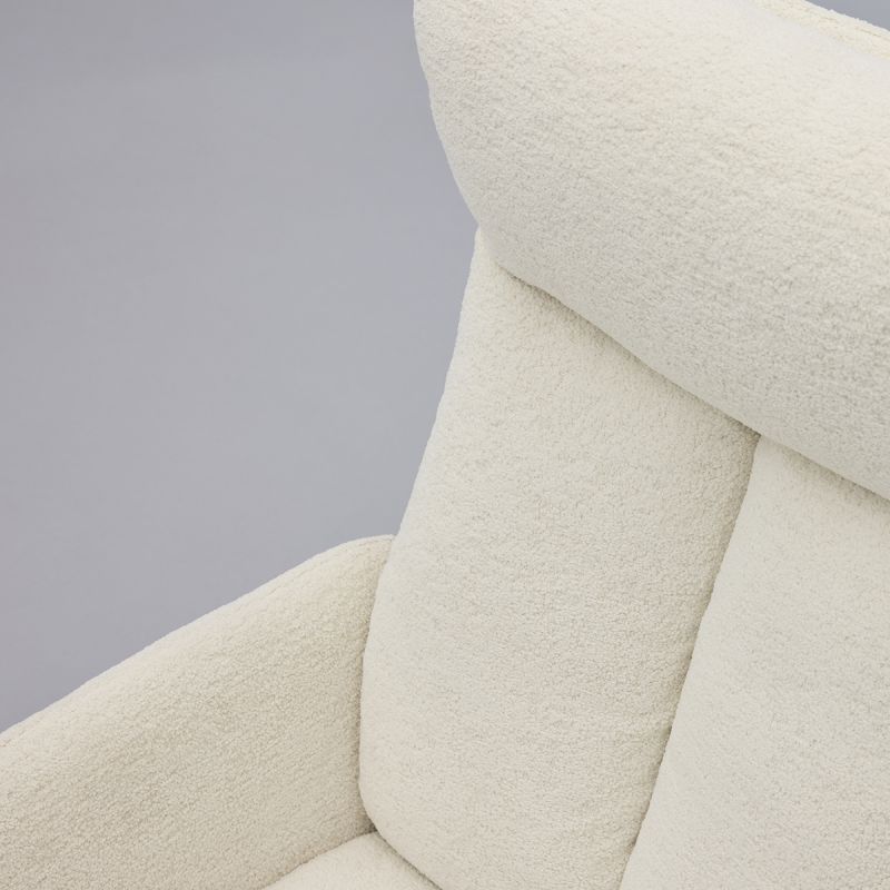 Draaifauteuil Viktor met voetenbank in stof Boogie