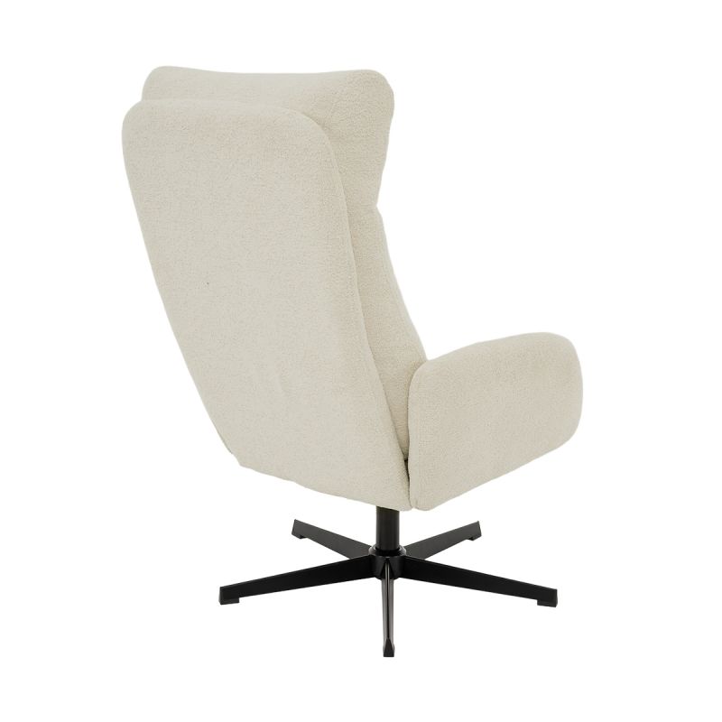 Draaifauteuil Viktor met voetenbank in stof Boogie