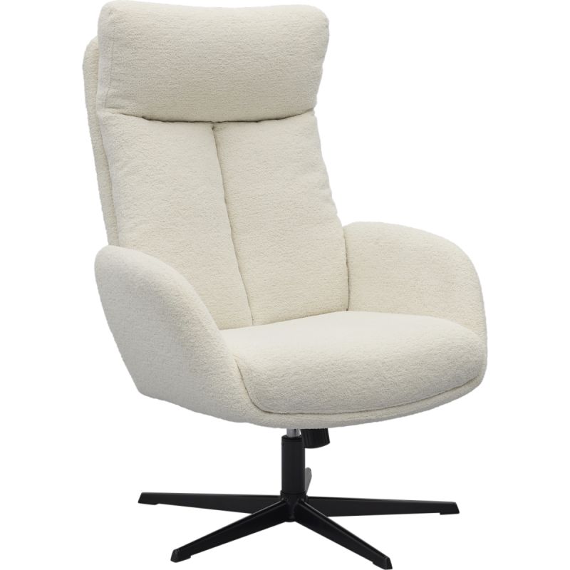 Draaifauteuil Viktor met voetenbank in stof Boogie