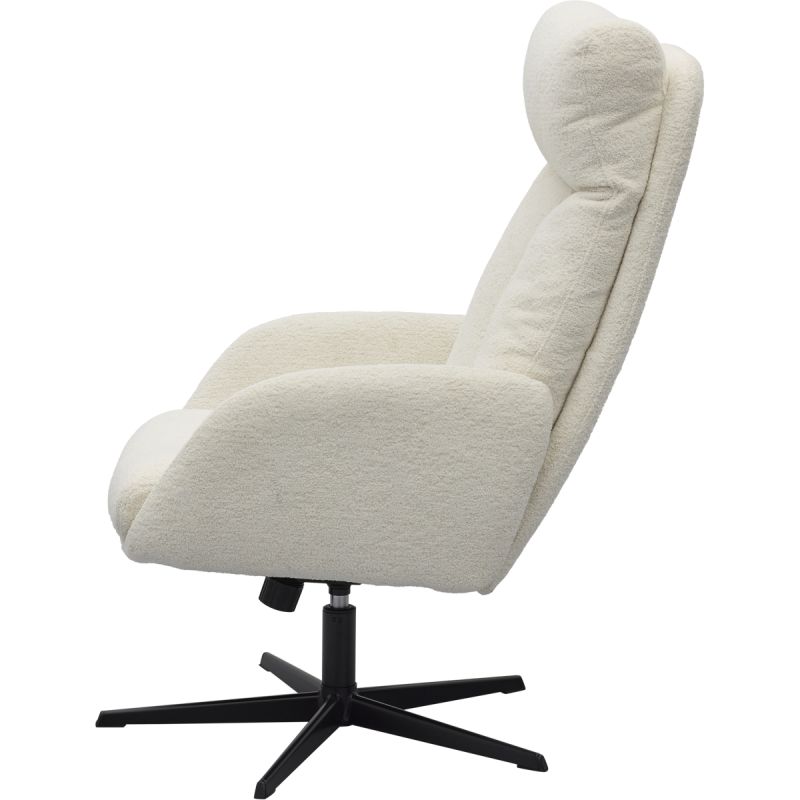 Draaifauteuil Viktor met voetenbank in stof Boogie