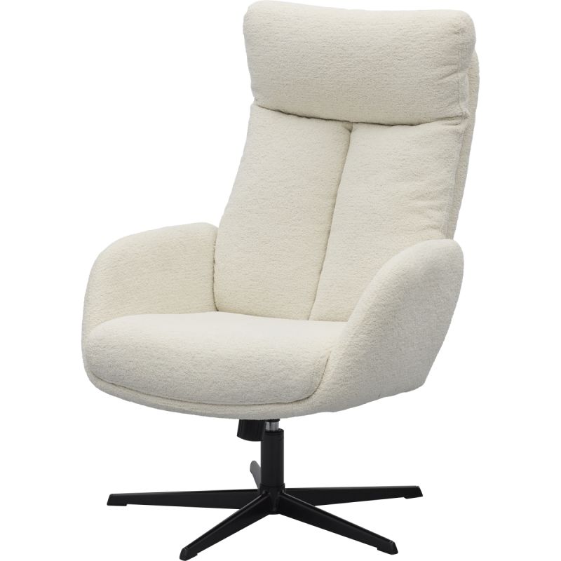 Draaifauteuil Viktor met voetenbank in stof Boogie