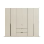Kledingkast Abbey B270xH229 Champagne, 6 deuren, 3 laden incl, 6 legplanken en 3 roedes