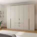 Kledingkast Abbey B270xH229 Champagne, 6 deuren, 3 laden incl, 6 legplanken en 3 roedes