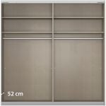 Kledingkast Quadro B226xH229 Grijs Metallic/champagne glas incl. 4 legplanken en 2 roedes