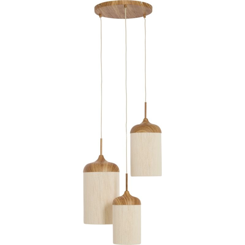 Hanglamp Denia 3-lichts rond naturel