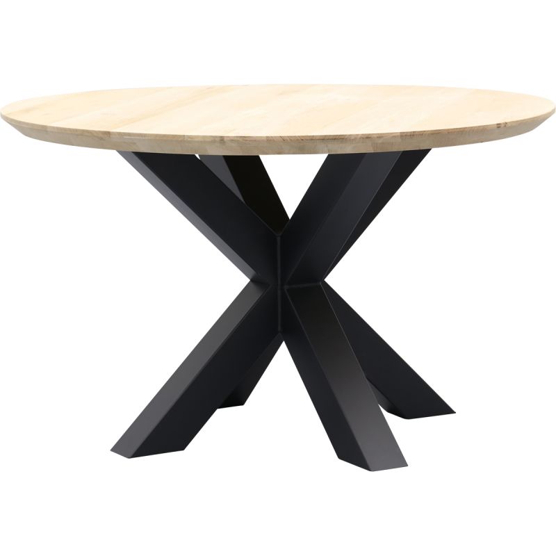 Eettafel Conroe rond 130 met metalen matrixpoot in Eco-fix