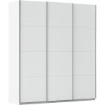 Kledingkast Kick 203 x 229 cm Alpinewit met aluminiumkleur greeplijst