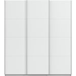 Kledingkast Kick 203 x 229 cm Alpinewit met aluminiumkleur greeplijst