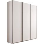 Kledingkast Kick 203 x 229 cm Alpinewit met aluminiumkleur greeplijst