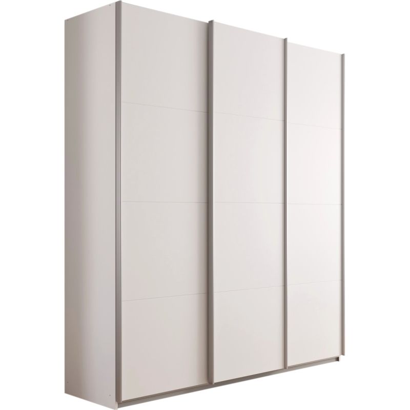 Kledingkast Kick 203 x 229 cm Alpinewit met aluminiumkleur greeplijst