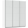 Kledingkast Kick 203 x 229 cm Alpinewit met aluminiumkleur greeplijst