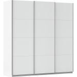 Kledingkast Kick 203 x 210 cm Alpinewit met aluminiumkleur greeplijst