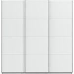 Kledingkast Kick 203 x 210 cm Alpinewit met aluminiumkleur greeplijst