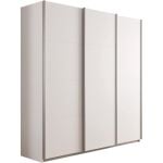 Kledingkast Kick 203 x 210 cm Alpinewit met aluminiumkleur greeplijst