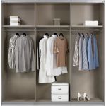 Kledingkast Kick 203 x 210 cm Alpinewit met aluminiumkleur greeplijst