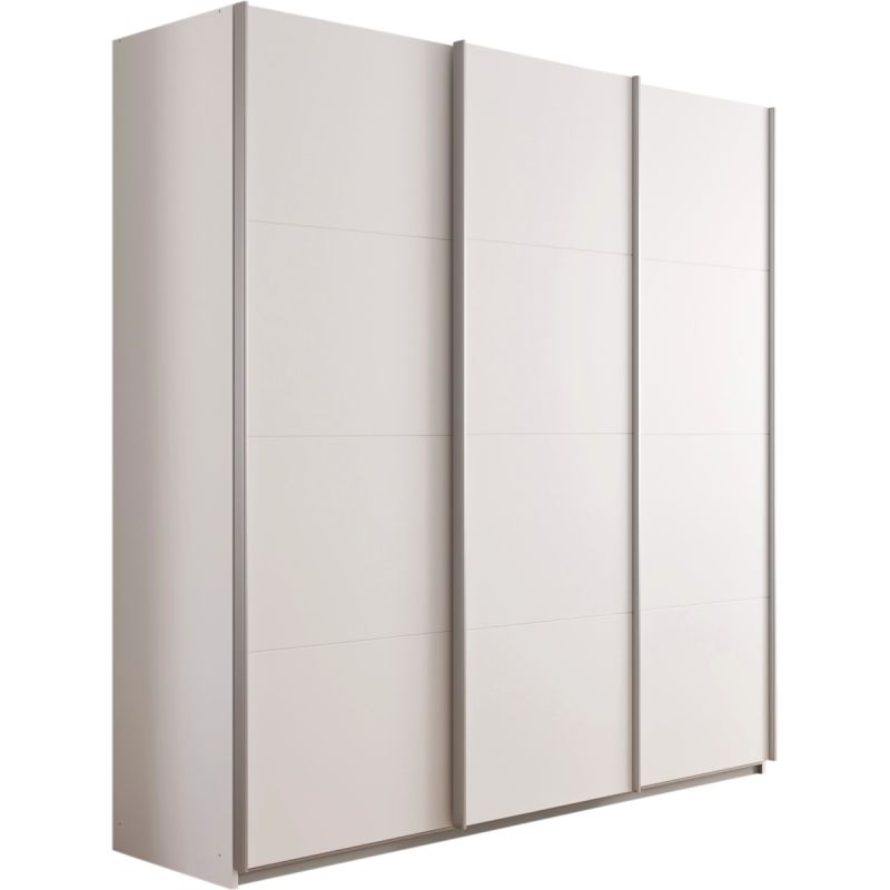 Kledingkast Kick 203 x 210 cm Alpinewit met aluminiumkleur greeplijst