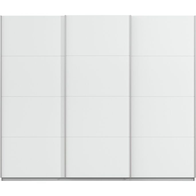 Kledingkast Kick 271 x 229 cm Alpinewit met aluminiumkleur greeplijst
