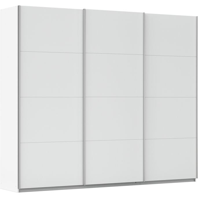 Kledingkast Kick 271 x 229 cm Alpinewit met aluminiumkleur greeplijst