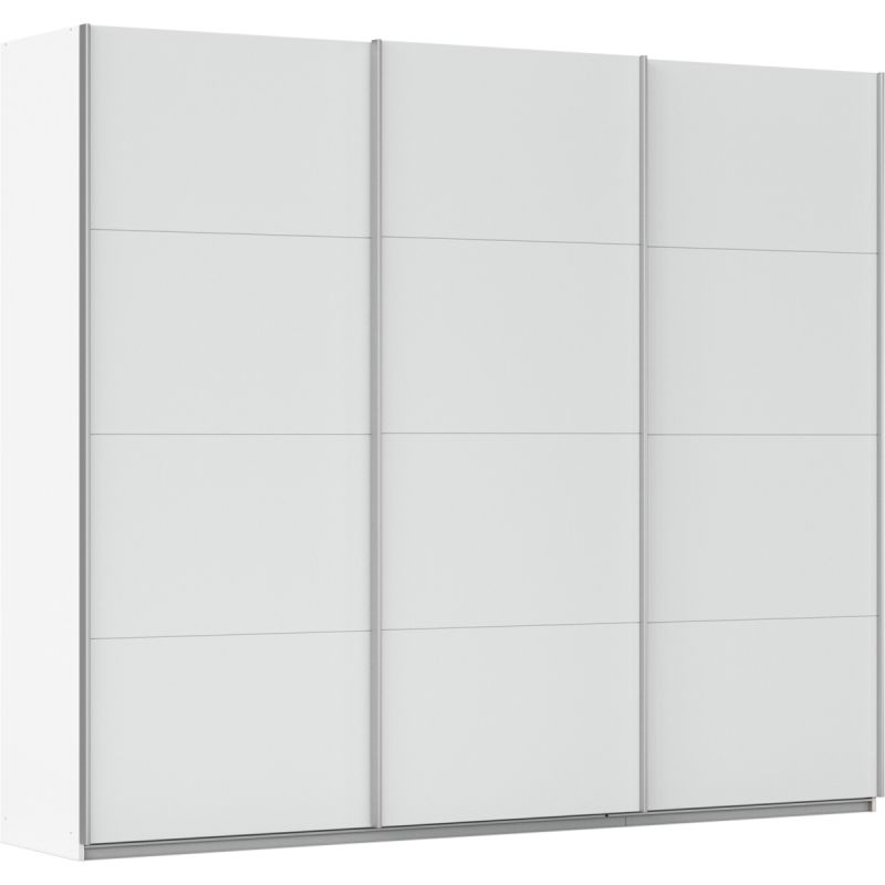 Kledingkast Kick 271 x 229 cm Alpinewit met aluminiumkleur greeplijst