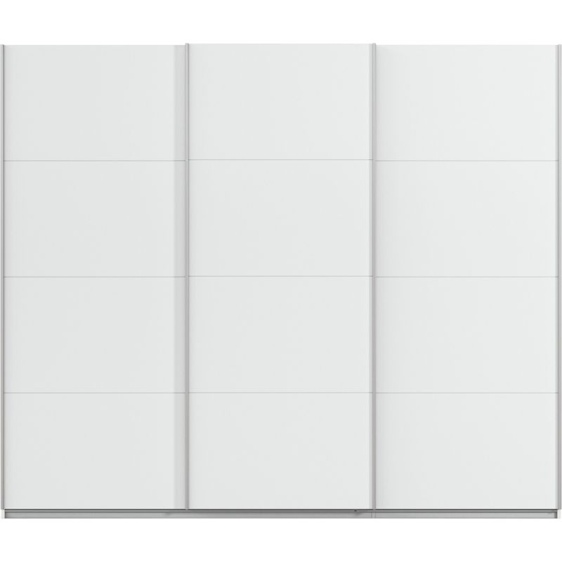 Kledingkast Kick 271 x 229 cm Alpinewit met aluminiumkleur greeplijst