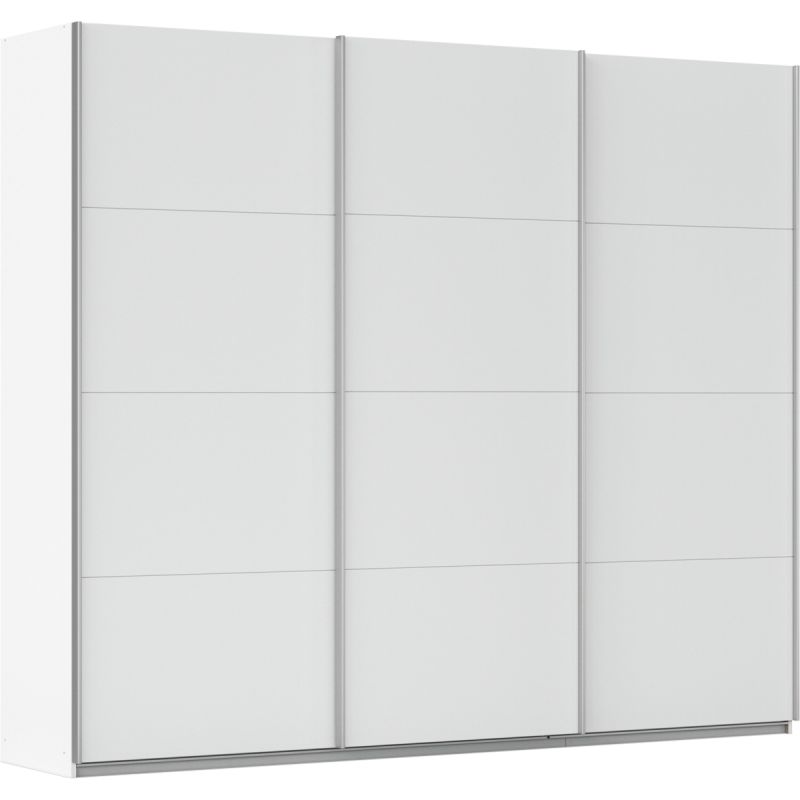 Kledingkast Kick 271 x 229 cm Alpinewit met aluminiumkleur greeplijst