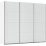 Kledingkast Kick 271 x 229 cm Alpinewit met aluminiumkleur greeplijst