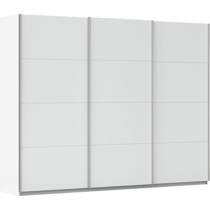 Kledingkast Kick 271 x 210 cm Alpinewit met aluminiumkleur greeplijst