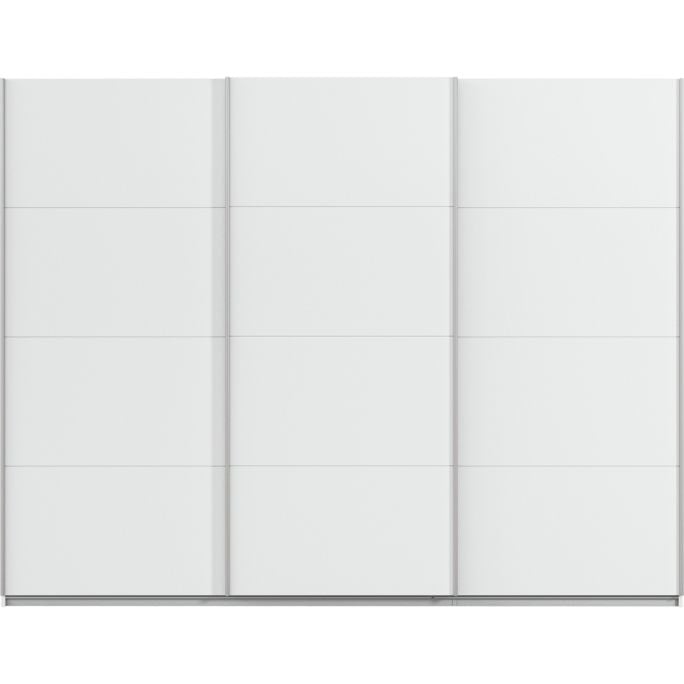 Kledingkast Kick 271 x 210 cm Alpinewit met aluminiumkleur greeplijst