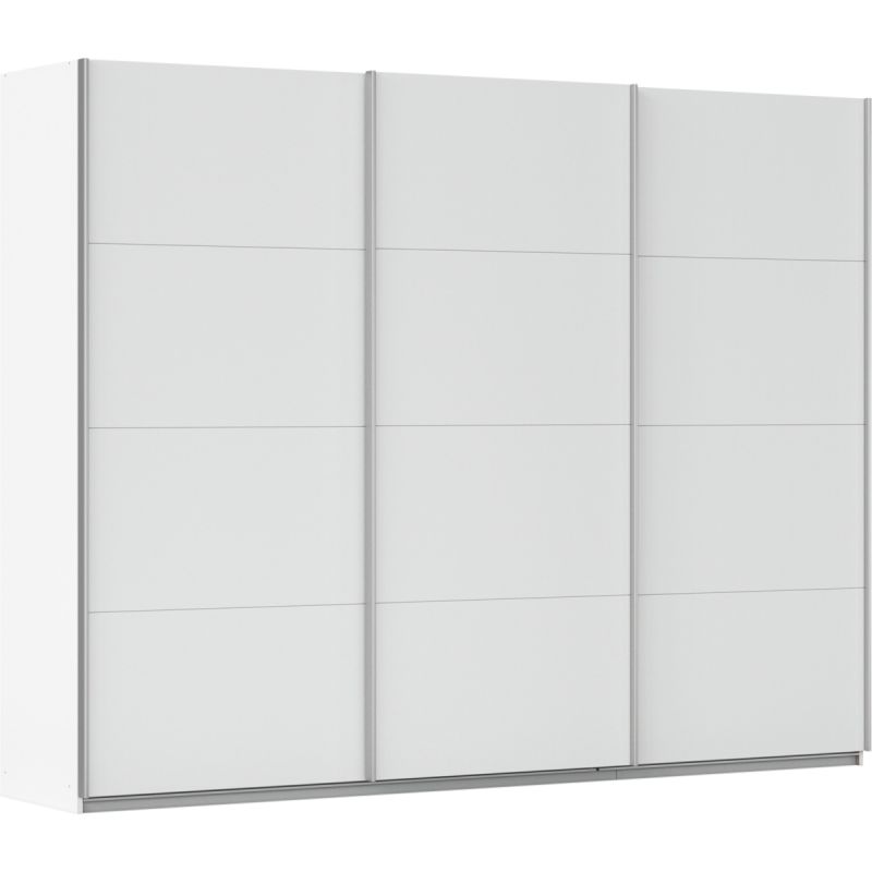 Kledingkast Kick 271 x 210 cm Alpinewit met aluminiumkleur greeplijst