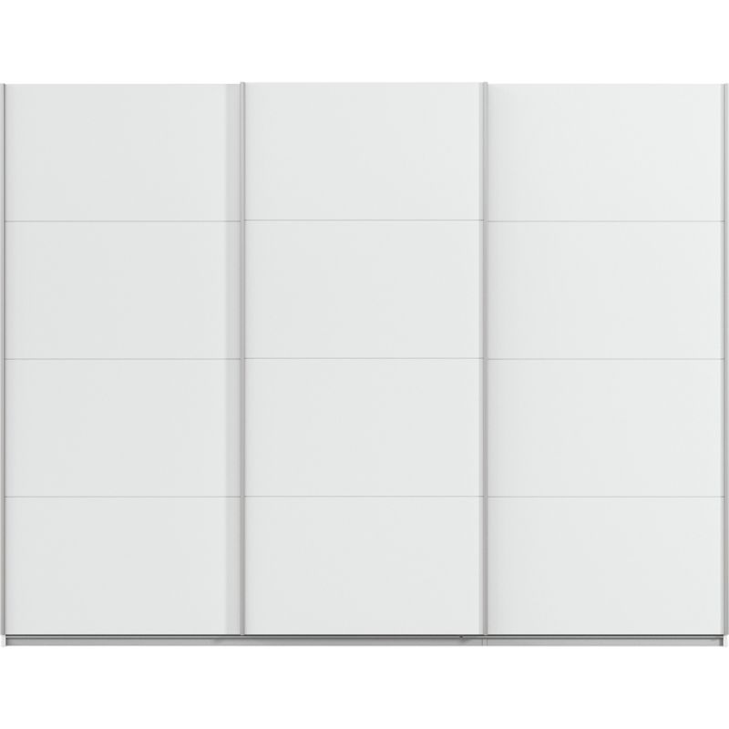 Kledingkast Kick 271 x 210 cm Alpinewit met aluminiumkleur greeplijst
