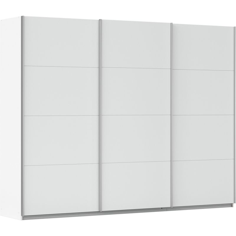 Kledingkast Kick 271 x 210 cm Alpinewit met aluminiumkleur greeplijst