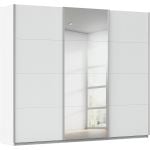 Kledingkast Kick 271 x 229 cm Alpinewit met 1 spiegeldeur en aluminiumkleur greeplijst