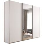Kledingkast Kick 271 x 229 cm Alpinewit met 1 spiegeldeur en aluminiumkleur greeplijst