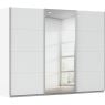 Kledingkast Kick 271 x 210 cm Alpinewit met 1 spiegeldeur en aluminiumkleur greeplijst