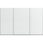 Kledingkast Kick 360 x 229 cm Alpinewit met aluminiumkleur greeplijst