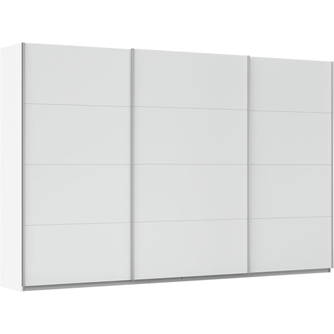 Kledingkast Kick 360 x 229 cm Alpinewit met aluminiumkleur greeplijst