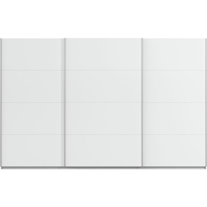 Kledingkast Kick 360 x 229 cm Alpinewit met aluminiumkleur greeplijst