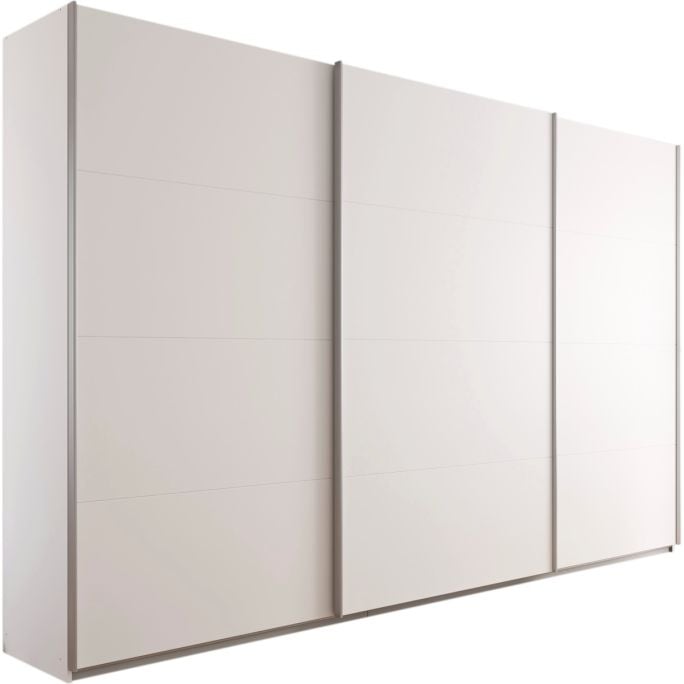 Kledingkast Kick 360 x 229 cm Alpinewit met aluminiumkleur greeplijst