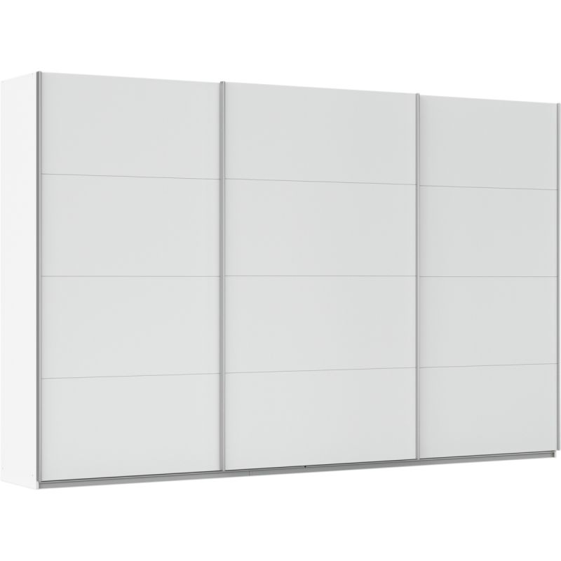 Kledingkast Kick 360 x 229 cm Alpinewit met aluminiumkleur greeplijst