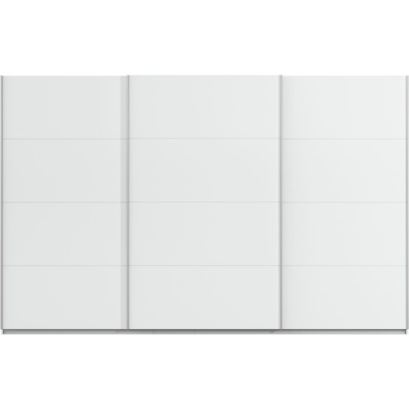 Kledingkast Kick 360 x 229 cm Alpinewit met aluminiumkleur greeplijst