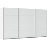 Kledingkast Kick 360 x 210 cm Alpinewit met aluminiumkleur greeplijst