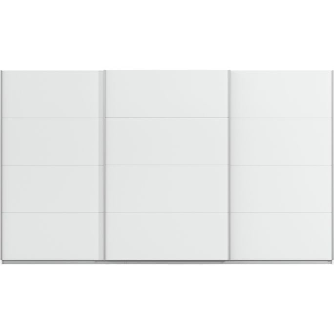 Kledingkast Kick 360 x 210 cm Alpinewit met aluminiumkleur greeplijst