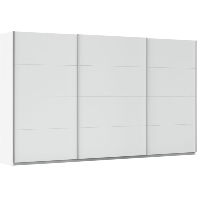 Kledingkast Kick 360 x 210 cm Alpinewit met aluminiumkleur greeplijst
